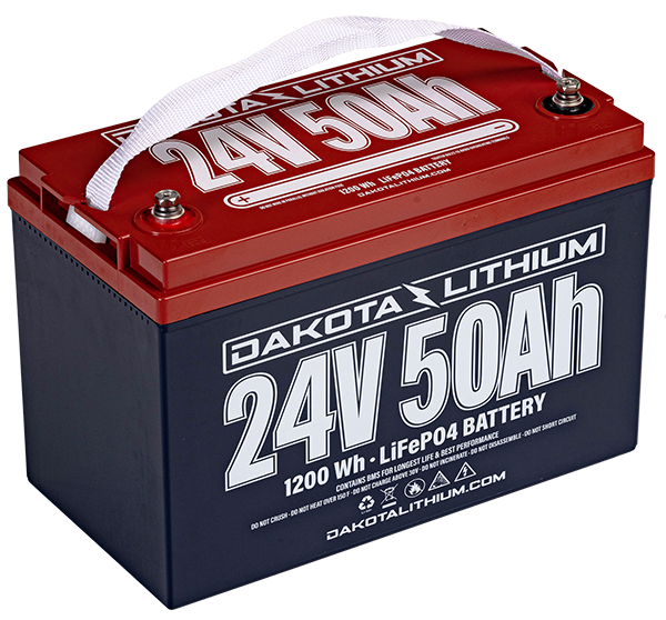Dakota Lithium Battery with Charger 24V 50Ah Deep Cycle LiFePO4 24V50AH-DL  - Acme Tools