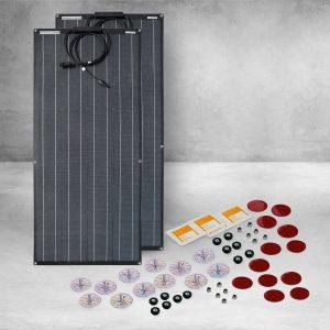 dakota lithium 200 watt flexible marine solar panel kit