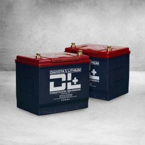 24V trolling motor battery set with two DL+ 135Ah deep cycle marine batteries
