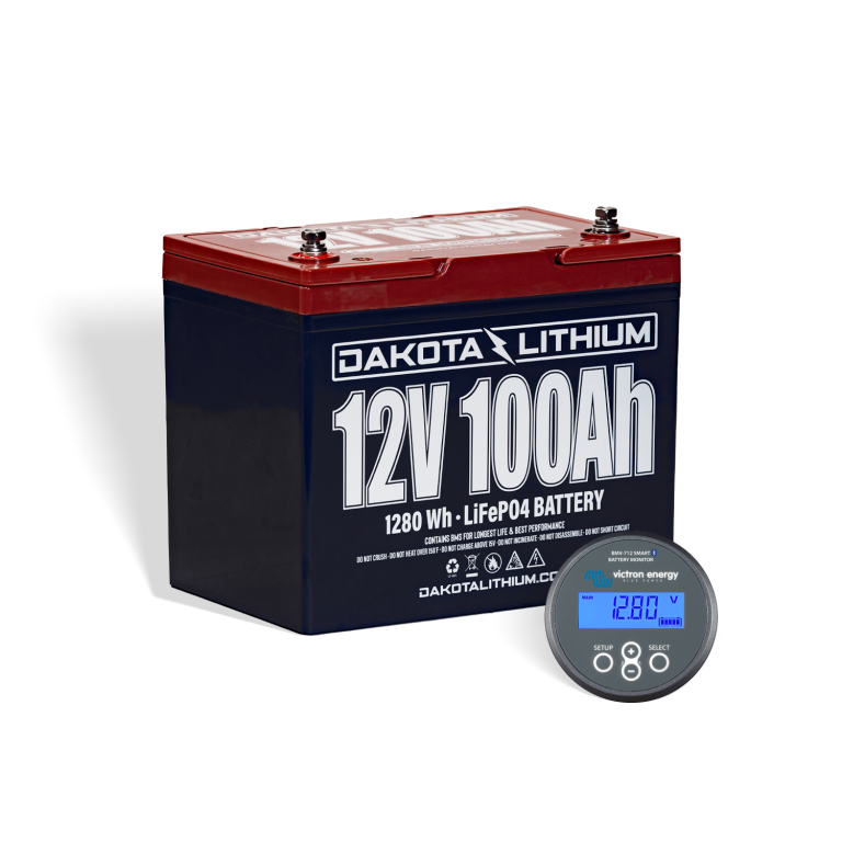 Dakota Lithium 12v 100Ah Battery Plus Victron Battery Monitor Bundle