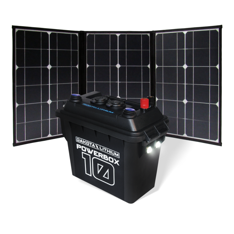 Dakota Lithium PowerBox 10 (12V Battery Included) + Folding Solar Panel